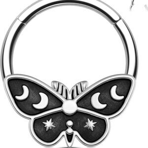 Butterfly Septum Jewelry Stainless Steel 16G 8mm Clicker Body Piercing
